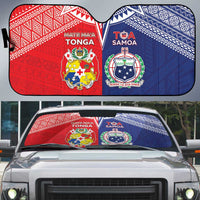 Rugby Samoa And Tonga Auto Sun Shade Toa Samoa With Mate Maa LT05 Multicolor - Polynesian Pride