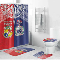 Rugby Samoa And Tonga Bathroom Set Toa Samoa With Mate Maa LT05 Bathroom Set (4 pcs) Multicolor - Polynesian Pride
