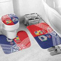 Rugby Samoa And Tonga Bathroom Set Toa Samoa With Mate Maa LT05 Mat Set Only (3 pcs) One Size Multicolor - Polynesian Pride