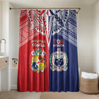 Rugby Samoa And Tonga Bathroom Set Toa Samoa With Mate Maa LT05 Shower Curtain Only Multicolor - Polynesian Pride