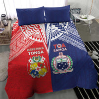 Rugby Samoa And Tonga Bedding Set Toa Samoa With Mate Maa LT05 - Polynesian Pride