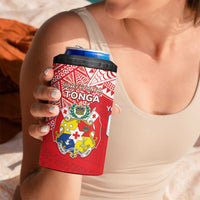 Custom Rugby Samoa And Tonga 4 in 1 Can Cooler Tumbler Toa Samoa With Mate Maa LT05 - Polynesian Pride