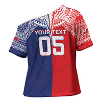 Custom Rugby Samoa And Tonga Cross Shoulder Shirt Toa Samoa With Mate Maa LT05 - Polynesian Pride