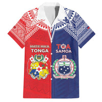 Custom Rugby Samoa And Tonga Family Matching Short Sleeve Bodycon Dress and Hawaiian Shirt Toa Samoa With Mate Maa - Polynesian Pride