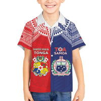 Custom Rugby Samoa And Tonga Family Matching Tank Maxi Dress and Hawaiian Shirt Toa Samoa With Mate Maa - Polynesian Pride