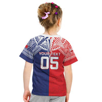 Custom Rugby Samoa And Tonga Kid T Shirt Toa Samoa With Mate Maa LT05 - Polynesian Pride