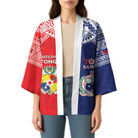 Custom Rugby Samoa And Tonga Kimono Toa Samoa With Mate Maa LT05 - Polynesian Pride