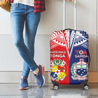 Rugby Samoa And Tonga Luggage Cover Toa Samoa With Mate Maa LT05 - Polynesian Pride