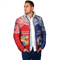 Custom Rugby Samoa And Tonga Padded Jacket Toa Samoa With Mate Maa LT05 - Polynesian Pride