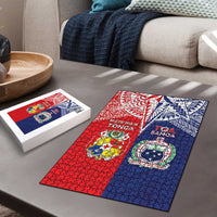 Rugby Samoa And Tonga Puzzle Toa Samoa With Mate Maa LT05 - Polynesian Pride