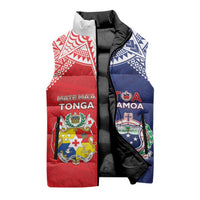 Custom Rugby Samoa And Tonga Sleeveless Puffer Jacket Toa Samoa With Mate Maa LT05 - Polynesian Pride