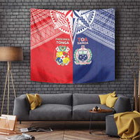 Rugby Samoa And Tonga Tapestry Toa Samoa With Mate Maa LT05 Multicolor - Polynesian Pride