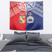 Rugby Samoa And Tonga Tapestry Toa Samoa With Mate Maa LT05 - Polynesian Pride