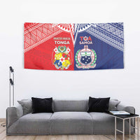 Rugby Samoa And Tonga Tapestry Toa Samoa With Mate Maa LT05 - Polynesian Pride
