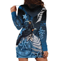 New Zealand Huia Bird Hoodie Dress Aotearoa Maori Pattern