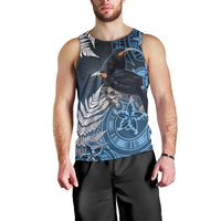 New Zealand Huia Bird Men Tank Top Aotearoa Maori Pattern