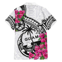 Guam Chamorro Hawaiian Shirt Bougainvillea White Polynesian Tribal Pattern