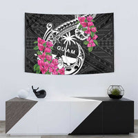 Guam Chamorro Tapestry Bougainvillea Black Polynesian Tribal Pattern