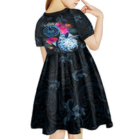 Tahiti Ia Orana Kid Short Sleeve Dress Polynesian Turtle With Coat Of Arms LT05 - Polynesian Pride