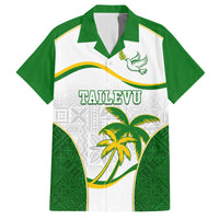 Custom Tailevu Rugby Family Matching Long Sleeve Bodycon Dress and Hawaiian Shirt Fiji Tapa Pattern LT05 Dad's Shirt - Short Sleeve Green - Polynesian Pride