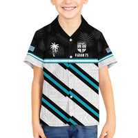 Custom Fiji Rugby Family Matching Summer Maxi Dress and Hawaiian Shirt Fijian 7s With Tapa Pattern LT05 Son's Shirt White - Polynesian Pride