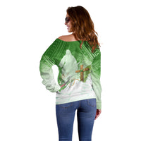 Happy Palm Sunday Off Shoulder Sweater With Polynesian Pattern LT05 - Polynesian Pride
