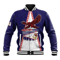 Personalised American Samoa Flag Day Baseball Jacket Flag Style LT05 Unisex Blue - Polynesian Pride