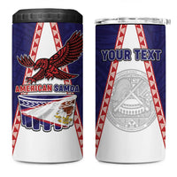 Personalised American Samoa Flag Day 4 in 1 Can Cooler Tumbler Flag Style LT05 One Size: 16 oz Blue - Polynesian Pride