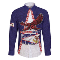 Personalised American Samoa Flag Day Family Matching Short Sleeve Bodycon Dress and Hawaiian Shirt Flag Style