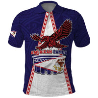 Personalised American Samoa Flag Day Polo Shirt Flag Style LT05 Blue - Polynesian Pride