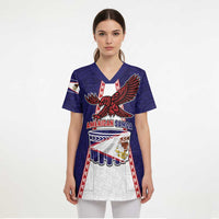 Personalised American Samoa Flag Day Scrub Top Flag Style LT05 - Polynesian Pride