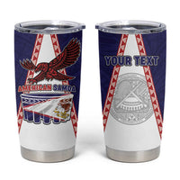Personalised American Samoa Flag Day Tumbler Cup Flag Style LT05 Blue - Polynesian Pride