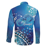 Polynesia Autism Awareness Family Matching Off The Shoulder Long Sleeve Dress and Hawaiian Shirt Be In Awe Of My 'Tism