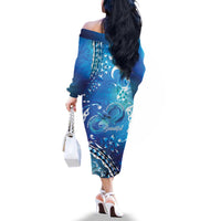 Polynesia Autism Awareness Family Matching Off The Shoulder Long Sleeve Dress and Hawaiian Shirt Be In Awe Of My 'Tism