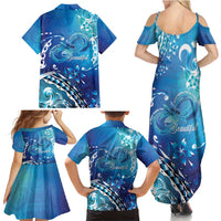 Polynesia Autism Awareness Family Matching Summer Maxi Dress and Hawaiian Shirt Be In Awe Of My 'Tism