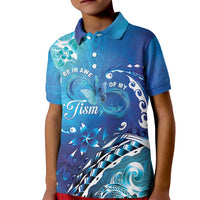 Polynesia Autism Awareness Kid Polo Shirt Be In Awe Of My 'Tism