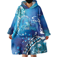 Polynesia Autism Awareness Wearable Blanket Hoodie Be In Awe Of My 'Tism