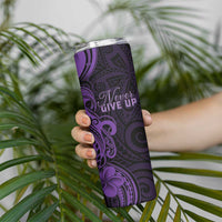 Personalised Lupus Warrior Skinny Tumbler Never Give Up Polynesian Style
