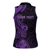 Personalised Lupus Warrior Women Sleeveless Polo Shirt Never Give Up Polynesian Style