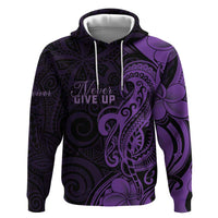 Personalised Lupus Warrior Zip Hoodie Never Give Up Polynesian Style LT05 Pullover Hoodie Purple - Polynesian Pride