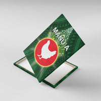 American Samoa Manu'a Cession Day Canvas Wall Art With Polynesian Pattern LT05 With Frame Green - Polynesian Pride