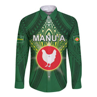 Personalized American Samoa Manu'a Cession Day Long Sleeve Button Shirt With Polynesian Pattern