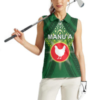Personalized American Samoa Manu'a Cession Day Women Sleeveless Polo Shirt With Polynesian Pattern LT05 - Polynesian Pride