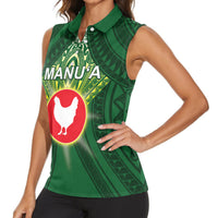 Personalized American Samoa Manu'a Cession Day Women Sleeveless Polo Shirt With Polynesian Pattern LT05 - Polynesian Pride