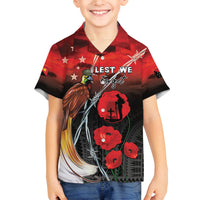 Papua New Guinea Remembrance Day Family Matching Tank Maxi Dress and Hawaiian Shirt Lest We Forget