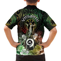 Vanuatu Happy Assumption Day Family Matching Long Sleeve Bodycon Dress and Hawaiian Shirt