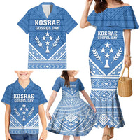 Personalised Kosrae State Gospel Day Family Matching Mermaid Dress and Hawaiian Shirt Simple Style LT05 - Polynesian Pride