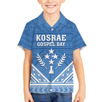Personalised Kosrae State Gospel Day Family Matching Off The Shoulder Long Sleeve Dress and Hawaiian Shirt Simple Style
