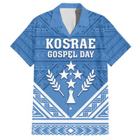Personalised Kosrae State Gospel Day Family Matching Off Shoulder Short Dress and Hawaiian Shirt Simple Style LT05 Dad's Shirt - Short Sleeve Blue - Polynesian Pride