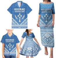 Personalised Kosrae State Gospel Day Family Matching Puletasi and Hawaiian Shirt Simple Style LT05 - Polynesian Pride